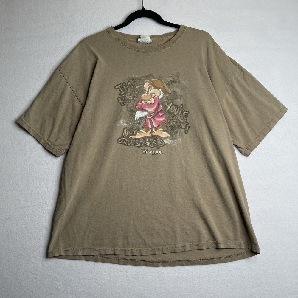 Vintage Walt Disney World T-Shirt Grumpy Brown Adult XL Graphic Short Sleeve